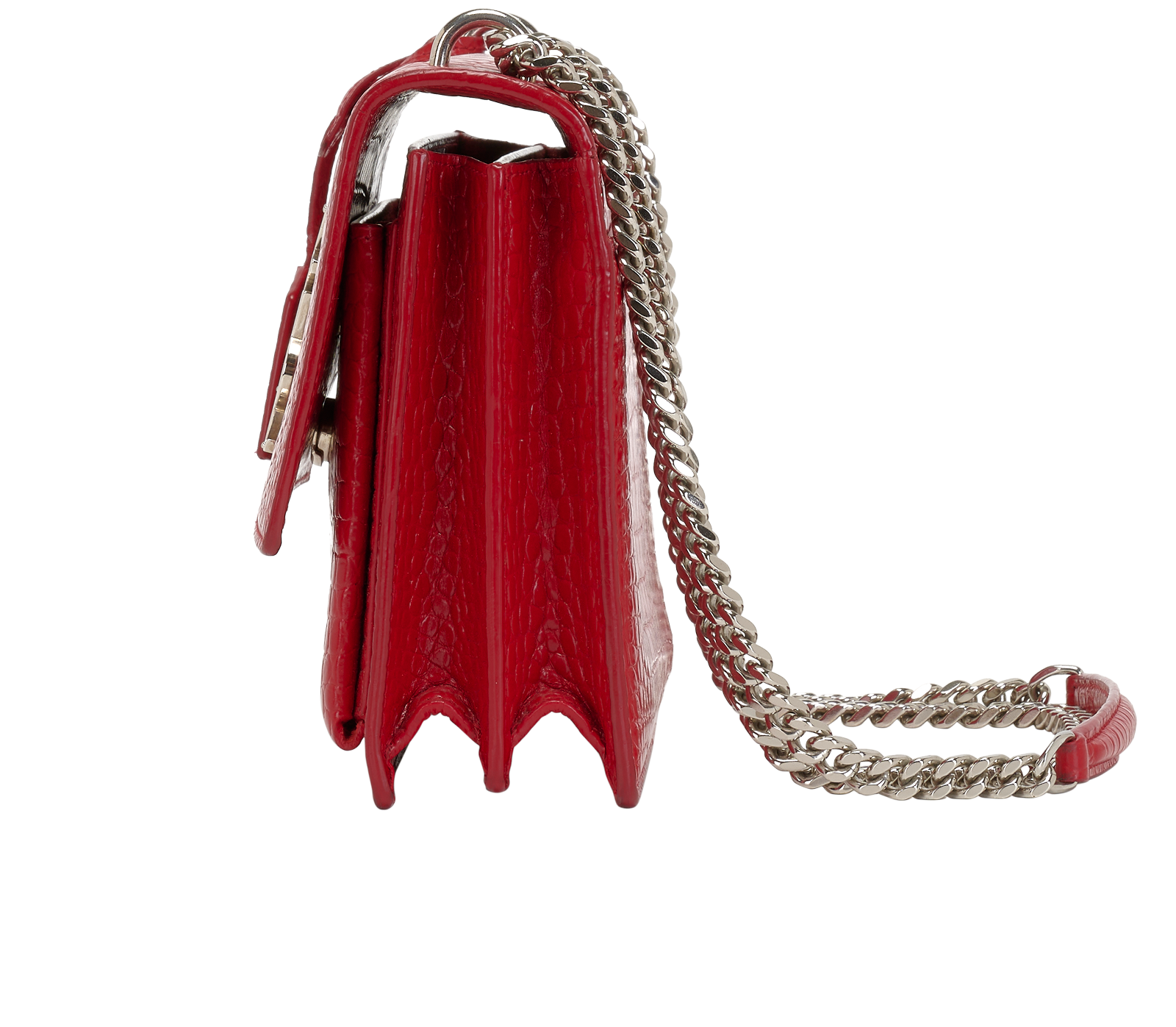 Medium Sunset Bag, &pound;1,100, Handbags, Red, Leather, Bottom view